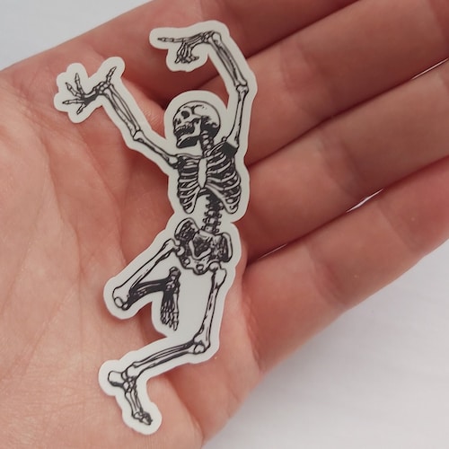 Skeleton Sticker Skeleton Dancing Sticker Vinyl Sticker Etsy