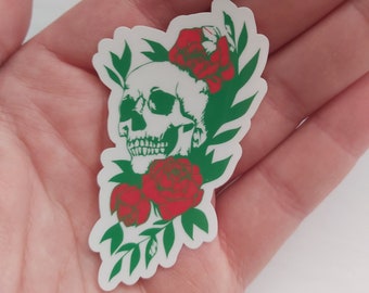 Skull with Roses sticker | Skull sticker | roses sticker | cool sticker | phone sticker | laptop sticker | vinyl sticker | cool skull