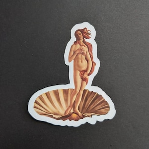 Autocollant de peintures célèbres, autocollant de naissance de Vénus, autocollant de mona lisa, autocollant de boucle d’oreille de fille avec une perle, autocollant de coupe de matrice, autocollant de journal