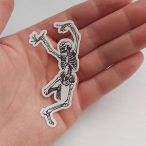Skeleton Sticker | Skeleton dancing sticker | vinyl sticker | laptop sticker | Vintage sticker | dance macabre sticker | skull drawing