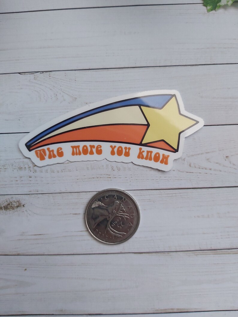 Retro shooting star sticker | the more you know | 70s | retro stickers | laptop stickers | 70s art | 70s vintage | 70s stickers | vinyl bild 3