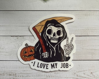 grim reaper sticker | grim reaper | vinyl sticker | laptop sticker | Vintage sticker | Halloween grim reaper | Halloween sticker | pumpkin