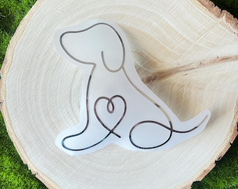 Car decal personalized, dog line art sticker, truck sticker, stickers for mirror, custom dog gifts for owners, rearview mirror accessories