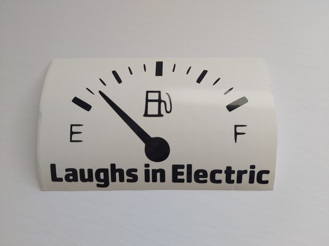 Gas Gauge Electric Car Vehicle Decal, Car Decal, Electric Car, Electric
