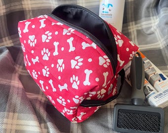 Dog groomer gift, make up bag for dog mom, travel bags for men, travel gifts, cotton anniversary gifts, pet gifts for dogs, toiletry bag