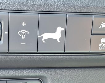Dachshund dog blank button decal sticker, blank button sticker for car, dog gifts for owners, dog car decal, hot dog sticker for vehicle