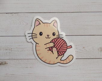 Cute Cat Sticker, Kitty Sticker, Water Bottle Decal, Planner Sticker, Journal Sticker, Vinyl Sticker, Laptop Decal, Waterproof Sticker