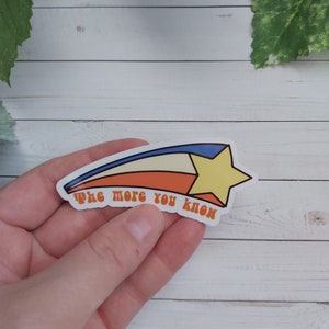 Retro shooting star sticker | the more you know | 70s | retro stickers | laptop stickers | 70s art | 70s vintage | 70s stickers | vinyl bild 2