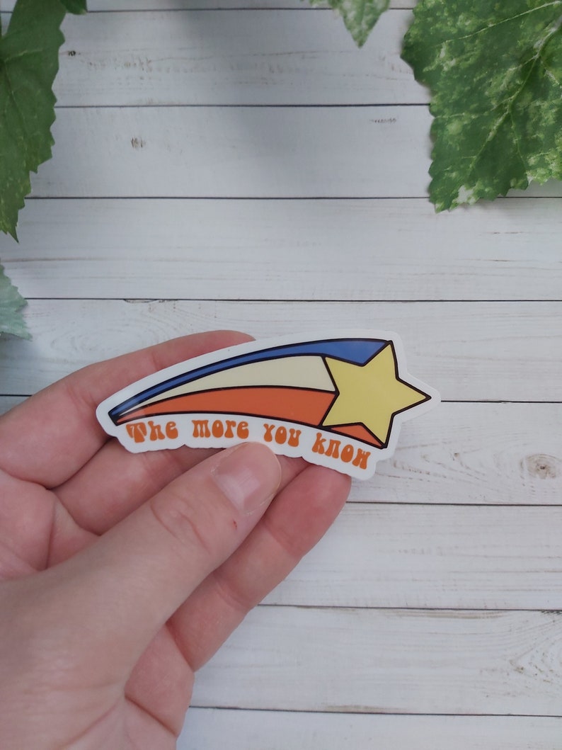 Retro shooting star sticker | the more you know | 70s | retro stickers | laptop stickers | 70s art | 70s vintage | 70s stickers | vinyl bild 2