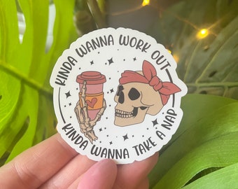 Workout stickers, laptop stickers, vinyl stickers, funny workout, skull stickers, workout funny, gym gift, weight lifting, exercise, funny