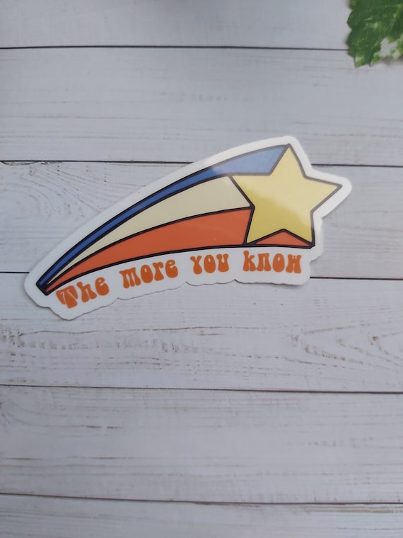 Retro shooting star sticker | the more you know | 70s | retro stickers | laptop stickers | 70s art | 70s vintage | 70s stickers | vinyl