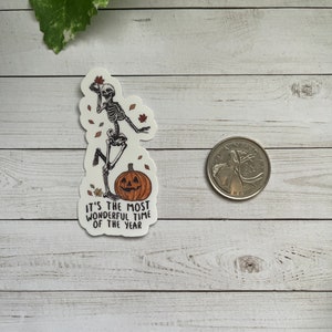 Skeleton Sticker | Skeleton dancing sticker | vinyl sticker | laptop sticker | Vintage sticker | Halloween skeleton | Halloween sticker image 3