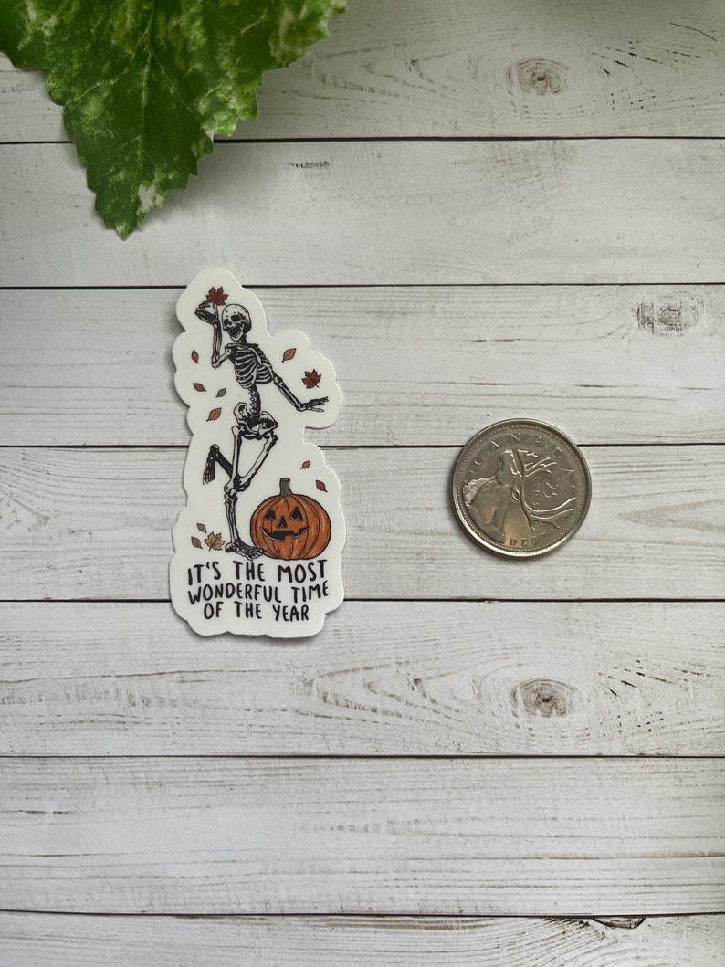 Skeleton Sticker | Skeleton dancing sticker | vinyl sticker | laptop sticker | Vintage sticker | Halloween skeleton | Halloween sticker image 3