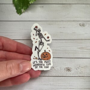 Skeleton Sticker | Skeleton dancing sticker | vinyl sticker | laptop sticker | Vintage sticker | Halloween skeleton | Halloween sticker image 2
