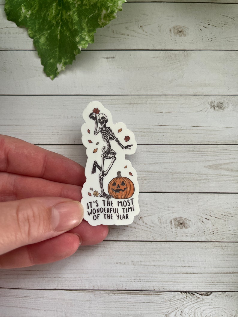 Skeleton Sticker | Skeleton dancing sticker | vinyl sticker | laptop sticker | Vintage sticker | Halloween skeleton | Halloween sticker image 2