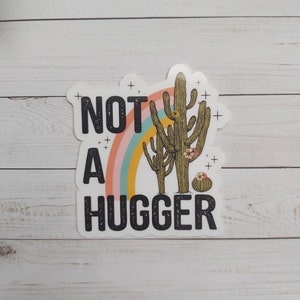 Pas un câlin sticker | autocollants en vinyle | autocollants pour ordinateur portable | stickers fleurs | autocollants cactus | stickers ordinateur portable | Sticker cactus pas un câlin
