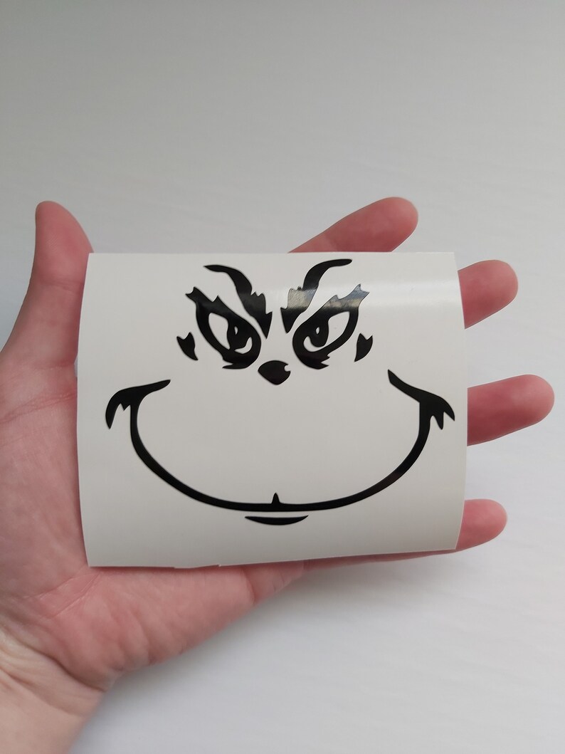 Grinch Face! Vinyl Decal - Oracal Self-Adhesive Sticker For Car, Window, Any Room