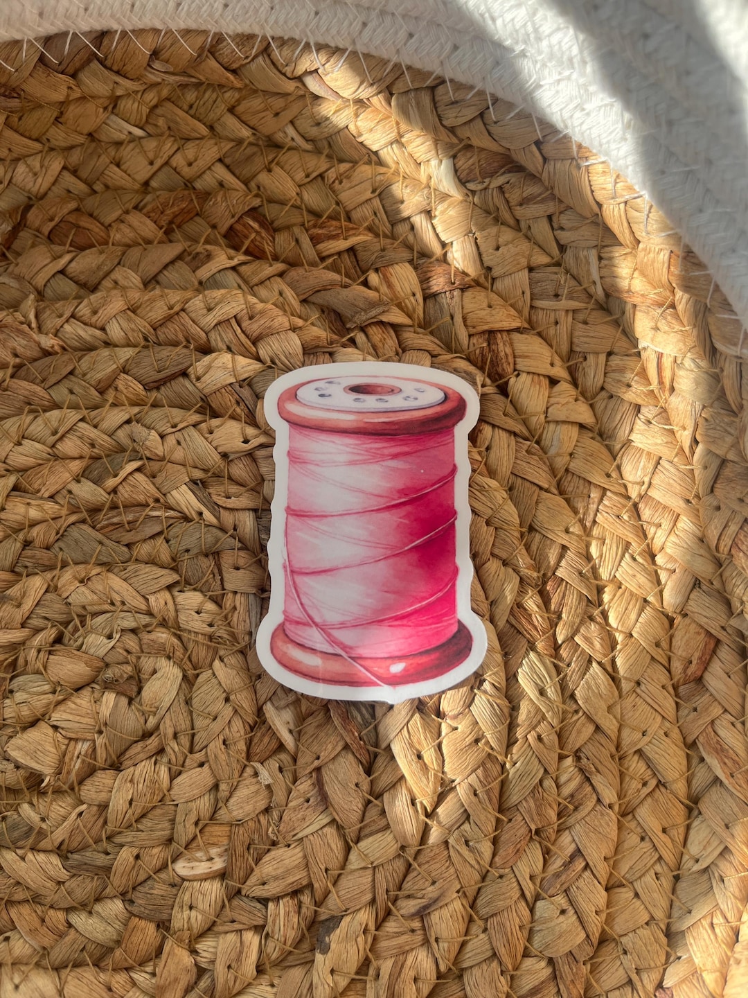 Spool Zone Sticker Pink Thread Spool Vinyl Sticker | Quilting Decal | Sewist Gift | Craft ...