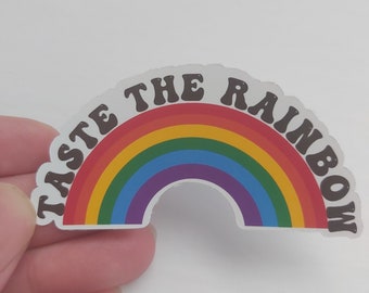 Taste The Rainbow Sticker, Pride Month Sticker, LGBTQ Sticker, Lesbian Sticker, Pride Flag Label, Gay Pride Sticker, Rainbow Sticker, Queer