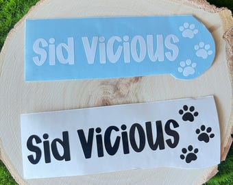 Custom pet name decal, dog bowl sticker, paw print label, personalized dog owner gift, treats container name label, big dog, small dog
