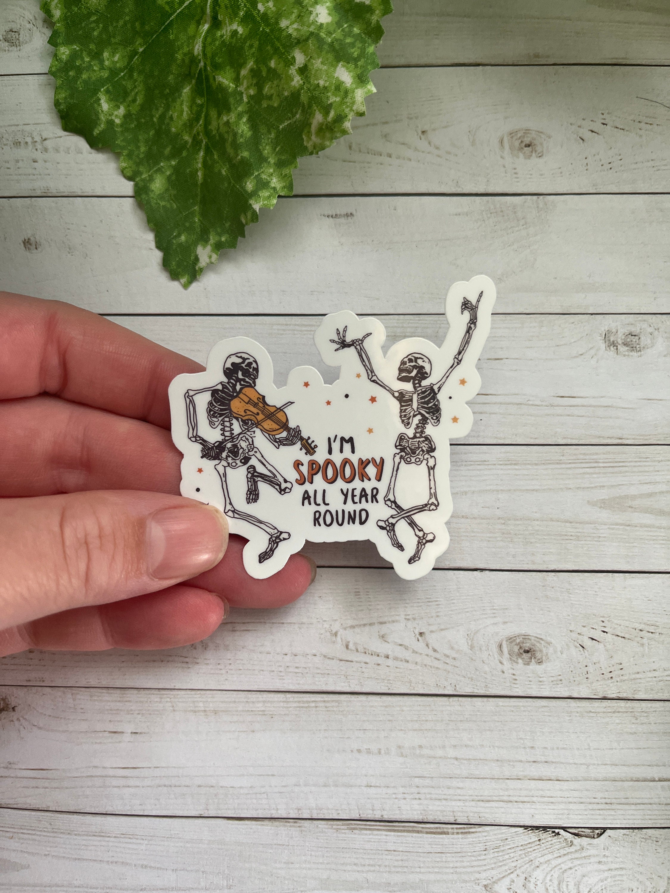 Discover Skeleton Sticker | Skeleton dancing sticker | vinyl sticker | laptop sticker | Vintage sticker | Halloween skeleton | Halloween sticker