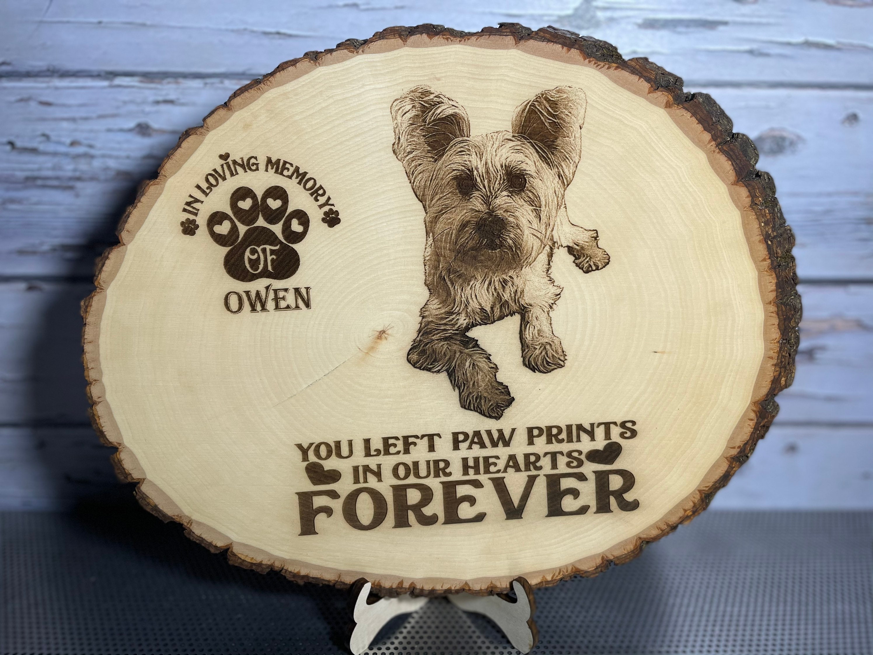 Custom Wooden Pet Memorial Round Plaque Engraved Etsy