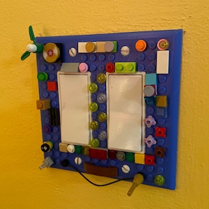 3D Printed cover plate for light switch  (Compatible With LEGO Building Blocks)