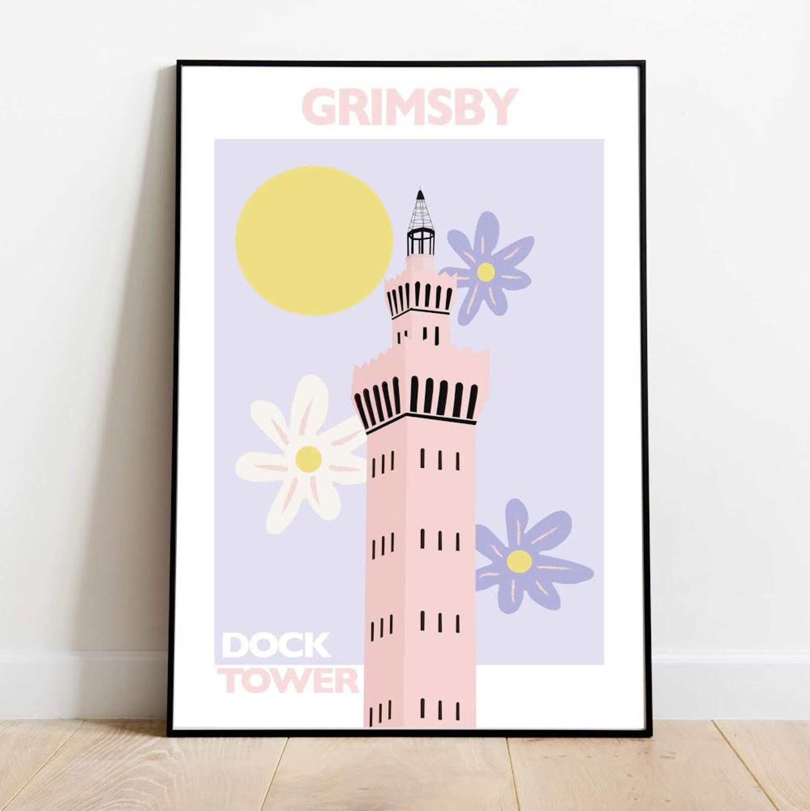 Grimsby Dock Tower Floral Print Etsy