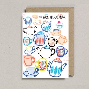 Para uma mãe maravilhosa, ocasião da mãe, dia das mães, cartão de chá, aniversário da mãe, aniversário da mãe, cartão padrão
