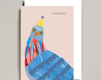 Cooo Eee Pigeon Bird Card, Birthday, Celebration, Humour