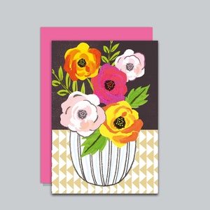 Peonies in White Pot , Ideal for many Occasions, From an Original Painting
