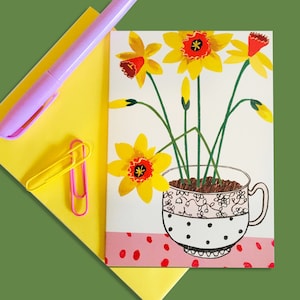 Jeu de cartes, Six cartes jonquilles, Jeu de cartes jonquilles, Jeu de cartes vierges, Cartes de remerciement, Pack de cartes d'anniversaire, Pack de cartes vierges, Pack de cartes pour maman