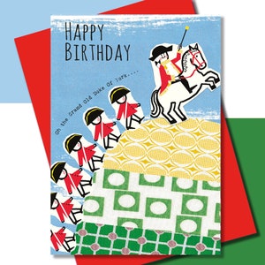 Tarjeta de cumpleaños, cumpleaños de niño, canción infantil, Gran Duque de York