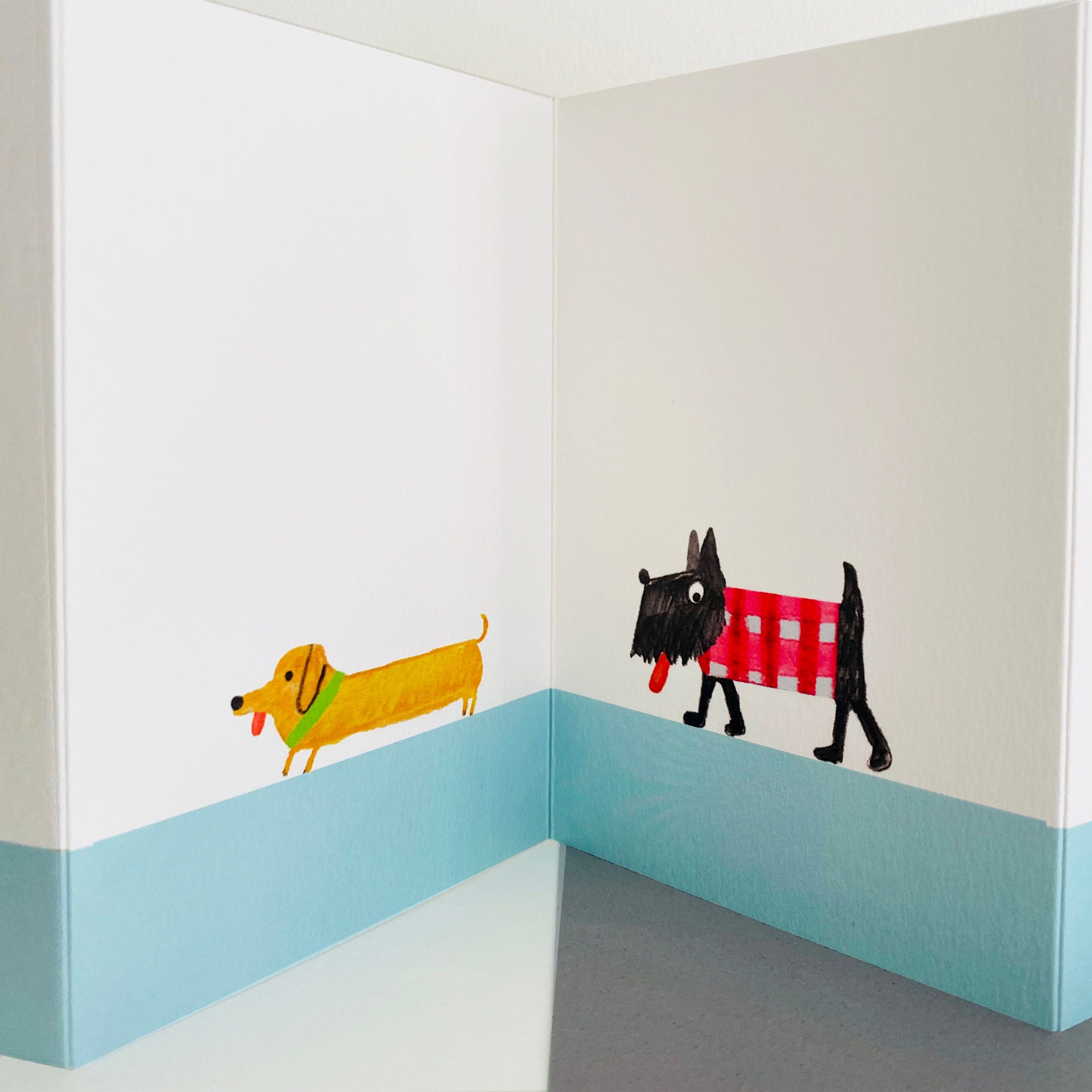 Concertina Dog Birthday Card Dog and Birthday Hat Dog Card Etsy