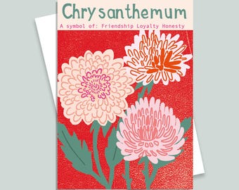 Chrysantheme Karte Geburtstag jeden Tag