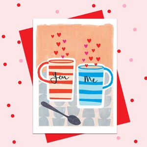 Sie mich, Liebeskarte, Valentinstag, Tassen Tee oder Kaffee, vromantisch, lustiger Valentinstag, Jahrestagskarte, Verlobungskarte