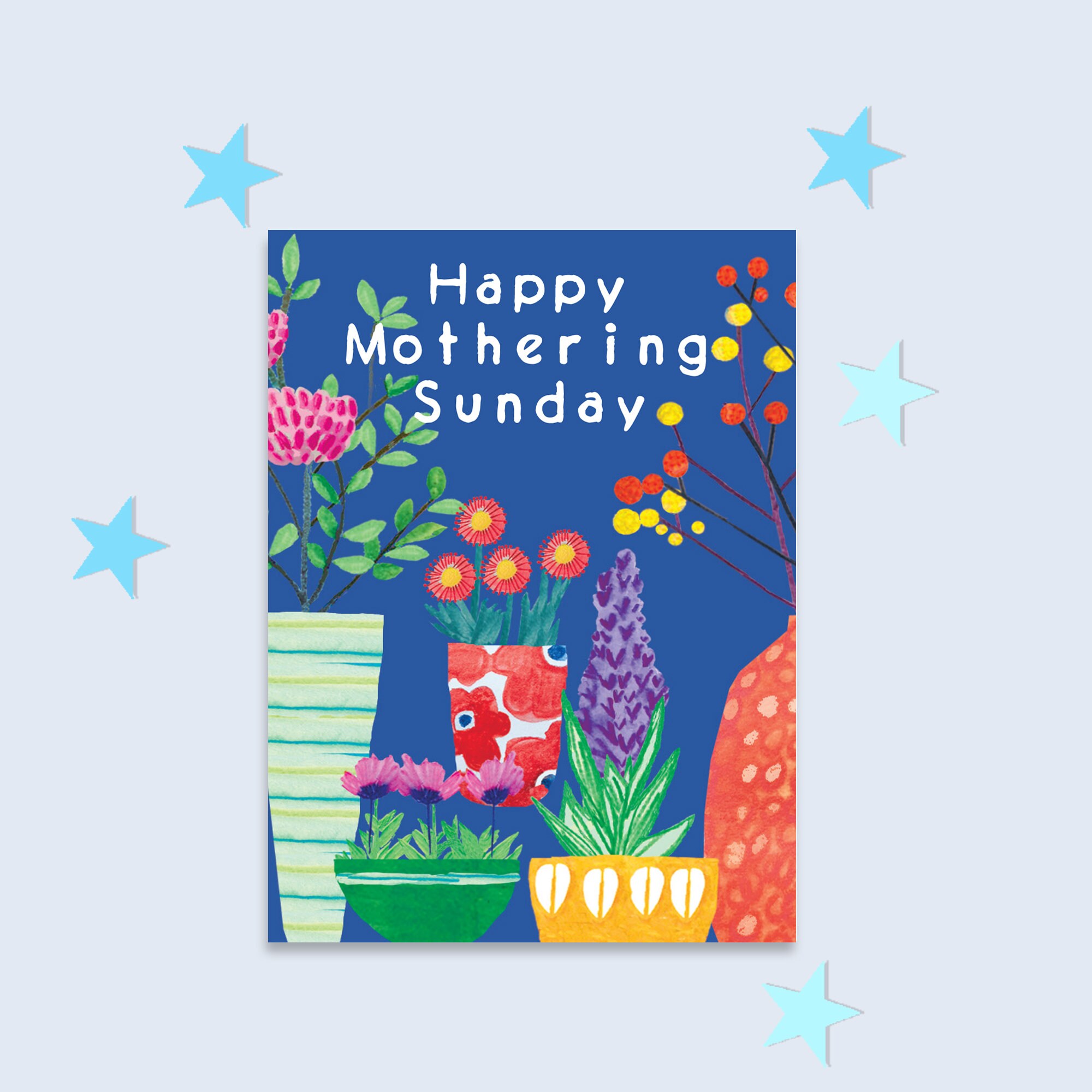 Happy Mothering Sunday Mothers Day Flower Card Spring Etsy