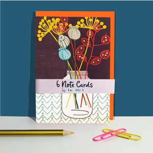 Paquet de cartes, Cartes de correspondance Six Seed Heads, Paquet de cartes Seed Heads, Jeu de cartes vierges, Toutes occasions, Graines de pavot, Têtes de graine honnêteté