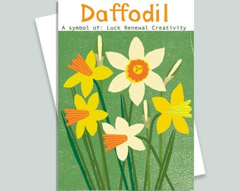 Cartão de aniversário com narciso para todos os dias