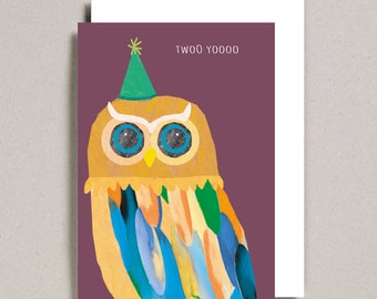 Twoo Yoooo Owl Bird Card, Birthday, Celebration, Humour