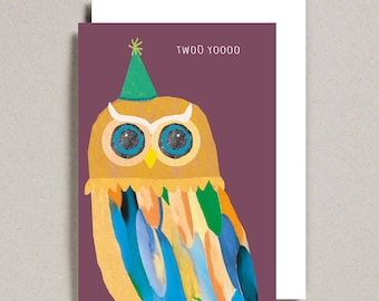 Twoo Yoooo Owl Bird Card, Birthday, Celebration, Humour
