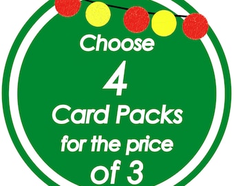 Choose 4 Card Packs for Price of 3, Card Promotion