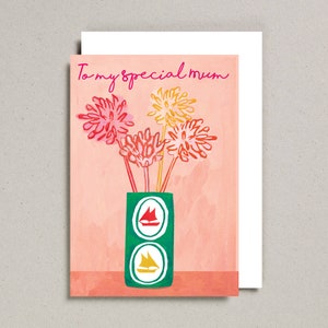 To My Special Mum, Mothers Day Flower Card, Mum Birthday Card, Mum Occasion Card, Watercolour Flowers, Flower Painting