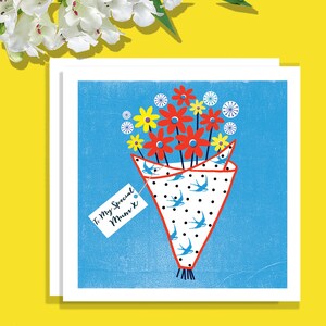 To My Special Mum, Bouquet of Spring Flowers, Mum Birthday Card, Mum Occasion Card