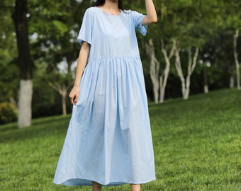 Oversized Linen Maxi Dress Cotton Dress Loose Summer Dress Casual Dress Plus Size Linen Dress Plus Size Clothing Linen Robes Holiday Gift