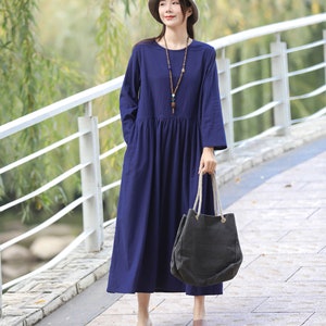 Loose Linen Dress Soft Cotton Linen Maxi Dress Oversized Linen Dress Plus Size Linen Dress Plus Size Clothing Loose Linen Robe Style 120