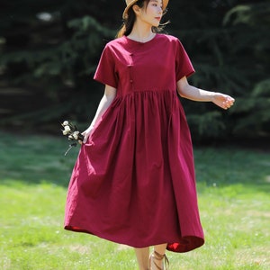 New Arrival Cosy Linen Summer Dress Soft Cotton Linen Maxi Dress Plus Size Dress Plus Size Clothing Loose Oversized Linen Dress Holiday Gift