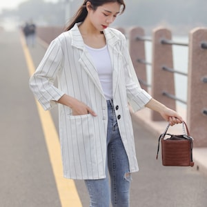 Loose Linen Jacket Cotton Linen Coat Plus Size Linen Dress Plus Size Clothing Plus Size Coat Linen Plus Size Casual Jacket Style 030