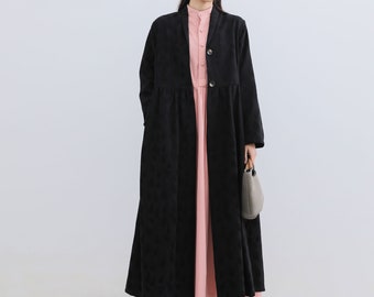 New Arrival Jacquard Winter Linen Coat Cotton Linen Windbreaker Linen Robe Plus Size Clothing Plus Size Coat Loose Linen Jacket Style 150J