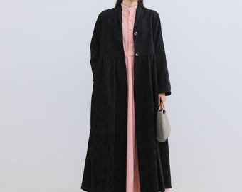 New Arrival Jacquard Winter Linen Coat Cotton Linen Windbreaker Linen Robe Plus Size Clothing Plus Size Coat Loose Fitting Linen Jacket